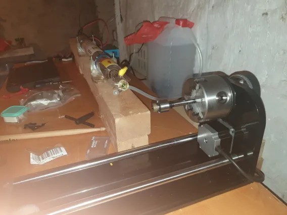 Affordable CNC axis setup, used in DIY biohacking projects for precise control and movement in implant crafting and modifications.